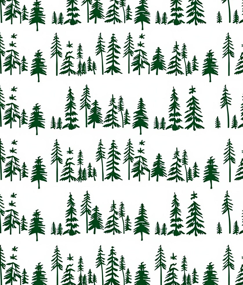 Dark Green Forest Pine Trees Rug