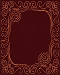 Deep Rose Swirl Scroll Border Rug