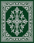 Antique Emerald Floral Scroll Rug