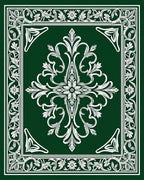 Antique Emerald Floral Scroll Rug