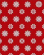 Crimson White Snowflake Repeat Rug