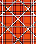 Vibrant Orange Red White Plaid Intersection Rug