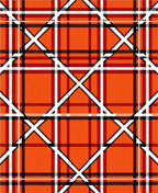 Vibrant Orange Red White Plaid Intersection Rug