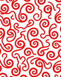 Bold Red Swirls Serpentine Flow Rug