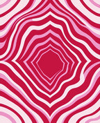 Retro Pink and Red Wavy Stripes Rug