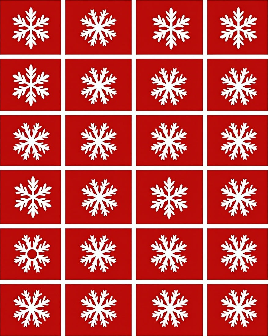 Classic Red White Snowflake Scatter Rug