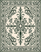 Cream Green Classic Floral Medallion Rug