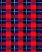 Classic Red Blue Plaid Tartan Squares Rug