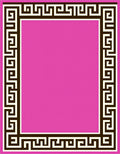 Pink Greek Key Border Rug