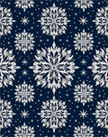 Classic White Snowflake Winter Navy Rug