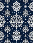 Classic White Snowflake Winter Navy Rug