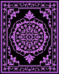 Amethyst Floral Medallion Black Rug