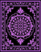 Amethyst Floral Medallion Black Rug
