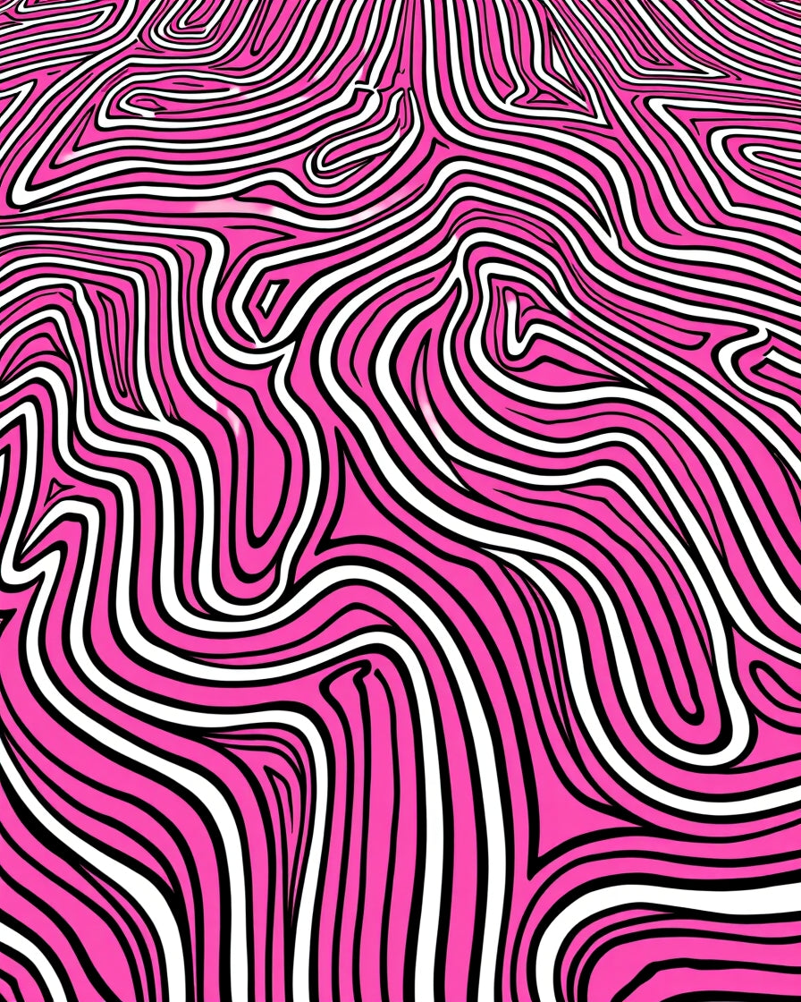Vibrant Pink Zebra Stripe Abstract Rug