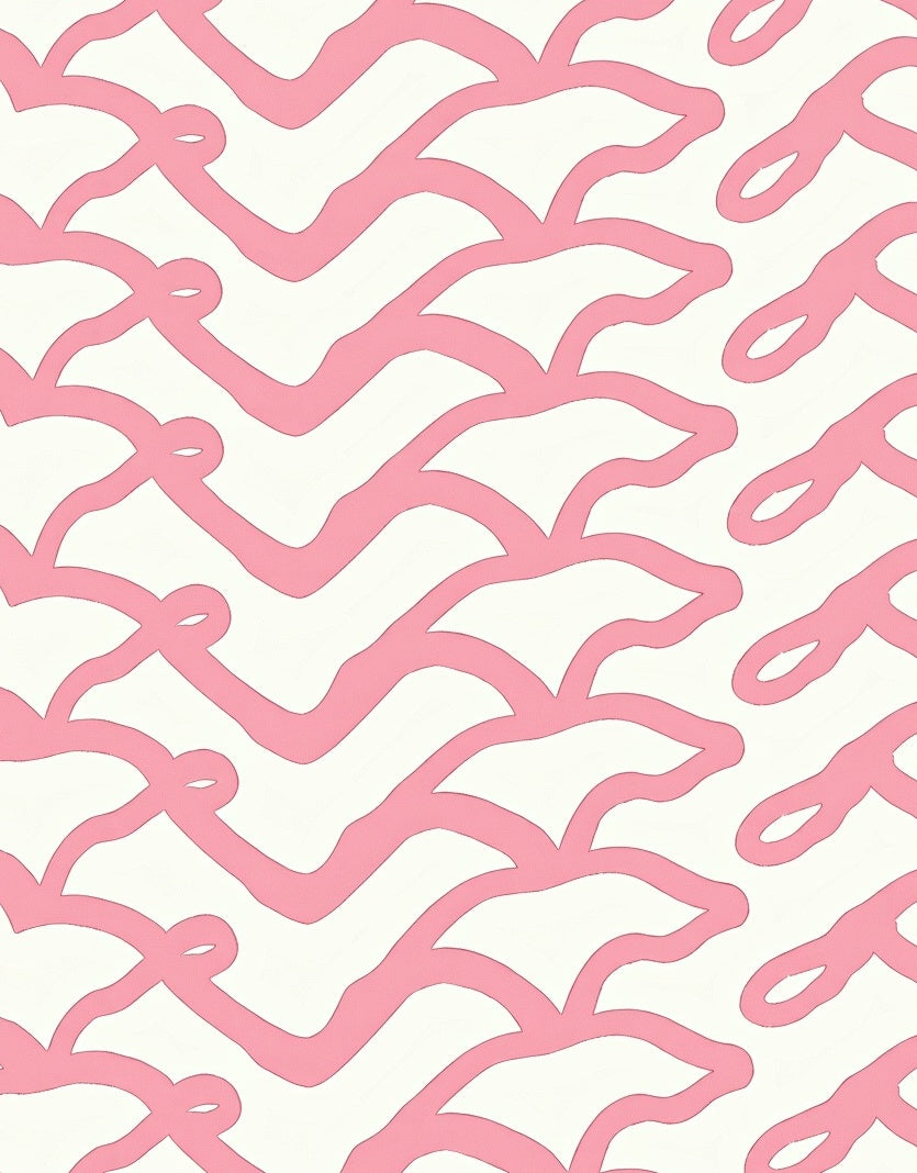 Chic Blush Ribbons Contemporary Weave Rug