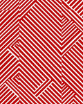 Bold Red Abstract Geometric Stripes Rug