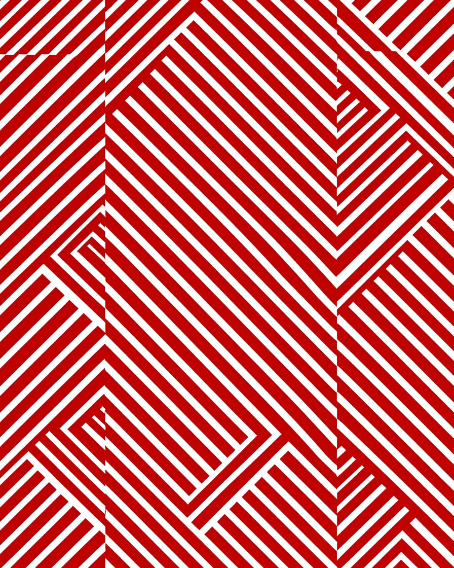 Bold Red Abstract Geometric Stripes Rug
