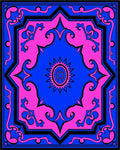 Vibrant Pink Blue Geometric Starburst Rug