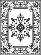 Ornate Black Floral Medallion Frame Rug