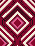 Crimson Pink Diamond Tech Geometric Rug
