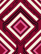 Crimson Pink Diamond Tech Geometric Rug