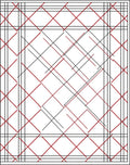 Bold Red Black Intersecting Lines Rug