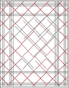 Bold Red Black Intersecting Lines Rug