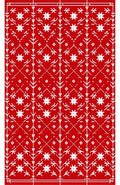 Crimson with White Folk Star Elements Rug