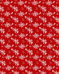 Vibrant Red White Floral Swirl Rug