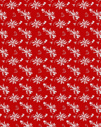 Vibrant Red White Floral Swirl Rug
