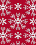 Crimson White Snowflake Medallion Arrangement Rug