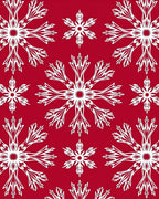 Crimson White Snowflake Medallion Arrangement Rug