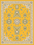 Golden Yellow Floral Foliage Rug