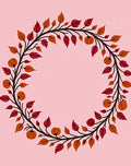 Autumn Pumpkin Leaf Wreath Rug