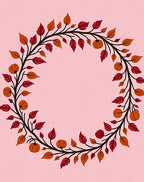Autumn Pumpkin Leaf Wreath Rug
