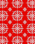 Crimson White Snowflake Collage Rug