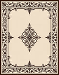 Ornate Scrollwork Medallion Cream Rug