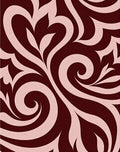 Burgundy Swirl Abstract Floral Rug