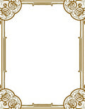 Golden Brown Art Nouveau Scroll Work Rug