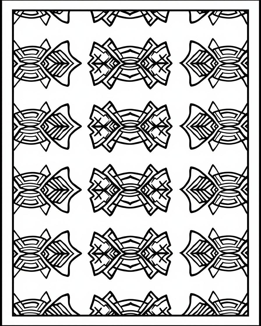 Black White Symmetrical Intricate Abstract Rug