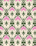 Art Nouveau Pink Floral Arch Accent Rug