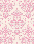 Elegant Pink Damask Swirl Medallion Rug