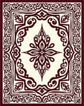 Crimson Ivory Floral Frame Rug