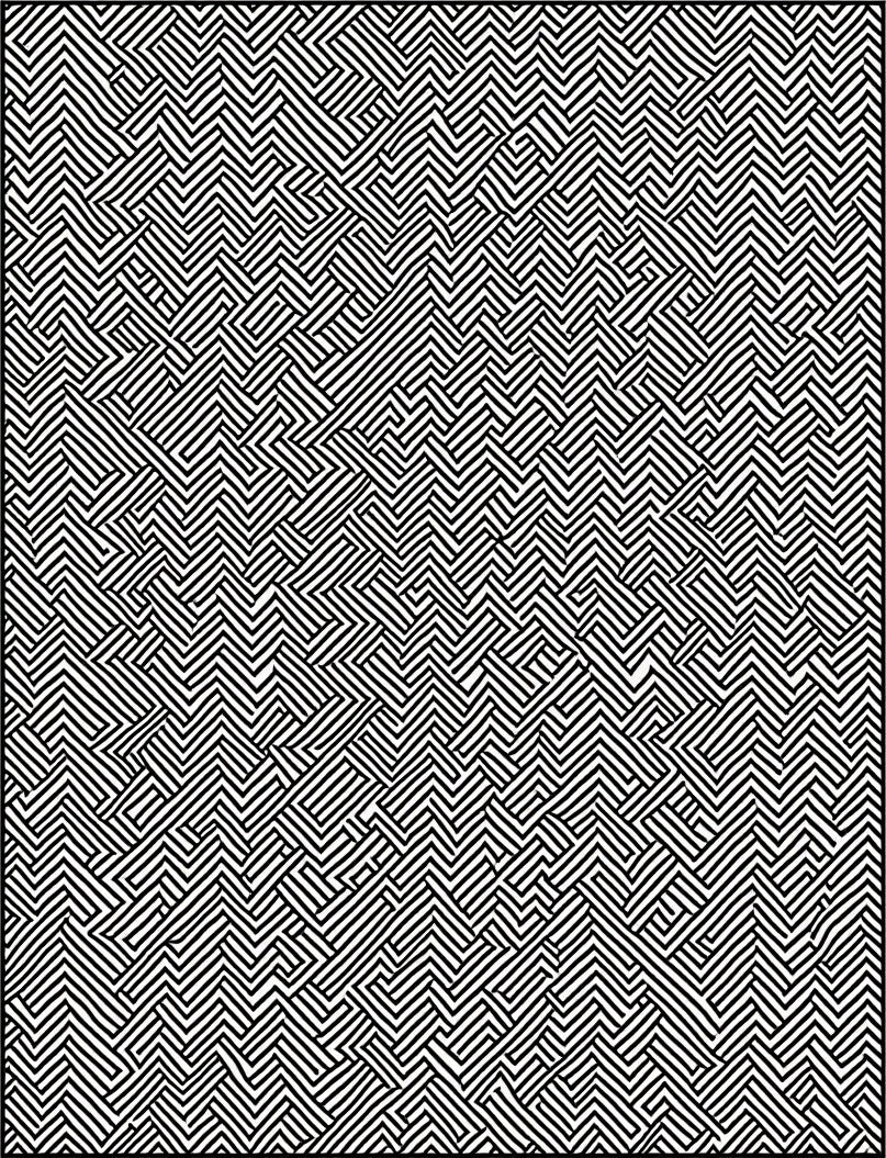Monochrome Zigzag Maze Rug