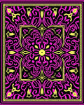 Vibrant Pink Yellow Floral Square Rug