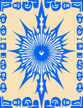 Azure Spiky Starburst Mandala Rug