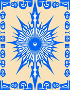 Azure Spiky Starburst Mandala Rug