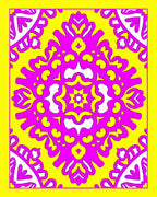 Vibrant Magenta Floral Medallion Rug