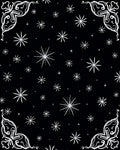 Black White Starburst Corners Rug