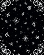 Black White Starburst Corners Rug